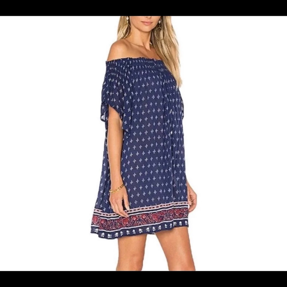 Faithful the Brand Deia blue gypsy boho mini swing dress size 6